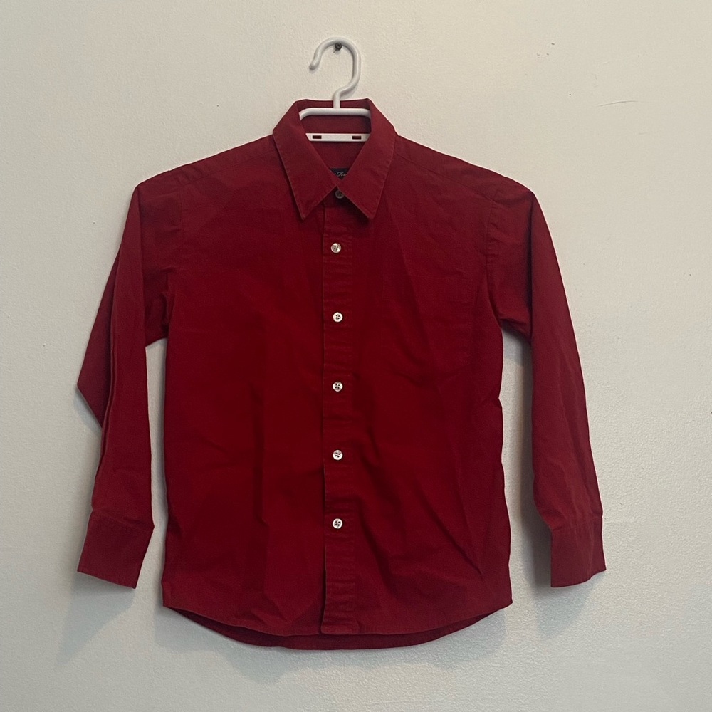 Dark Red Button Down - 7Yrs Old